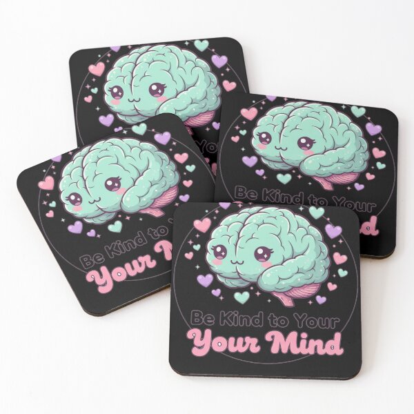 Artikelvorschau, Be Kind to Your Mind – Cute Mental Health Brain Design entworfen und verkauft von CuteOasis.