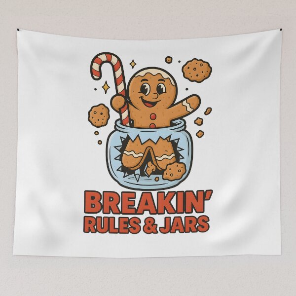 Item preview, Breakin’ Rules & Jars – Funny Gingerbread Art designed and sold by SoulenCify.
