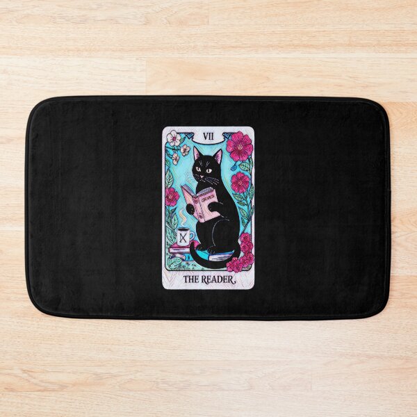 Item preview, Black Cat Tarot “The Reader” – Bookish Witchy Cat designed and sold by creativerooney.