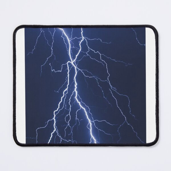 Item preview, Dramatic Fork Lightning Strike In Blue Sky Photographic Print designed and sold by Mother-Nature65.