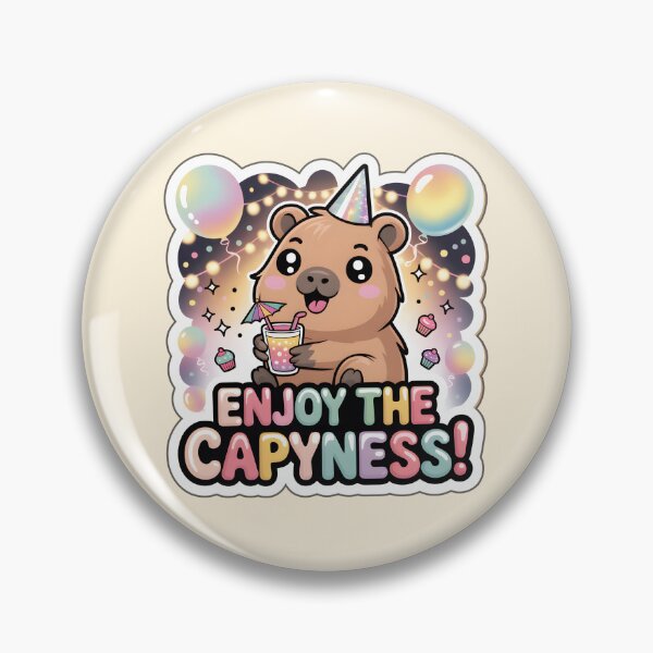 Item preview, Happy New Year Enjoy the Capyness Chibi Capybara Sticker designed and sold by Nuist25.