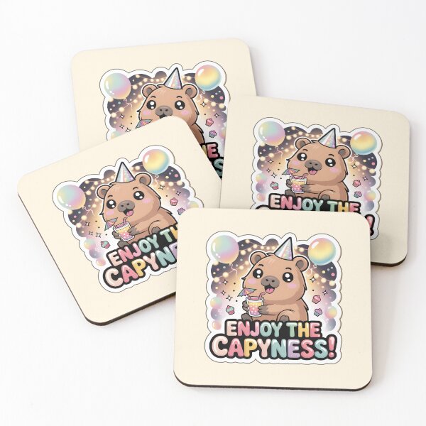 Item preview, Happy New Year Enjoy the Capyness Chibi Capybara Sticker designed and sold by Nuist25.