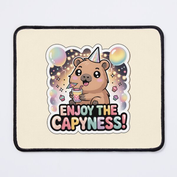 Item preview, Happy New Year Enjoy the Capyness Chibi Capybara Sticker designed and sold by Nuist25.