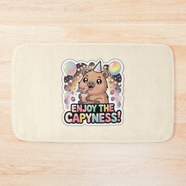 Item preview, Happy New Year Enjoy the Capyness Chibi Capybara Sticker designed and sold by Nuist25.