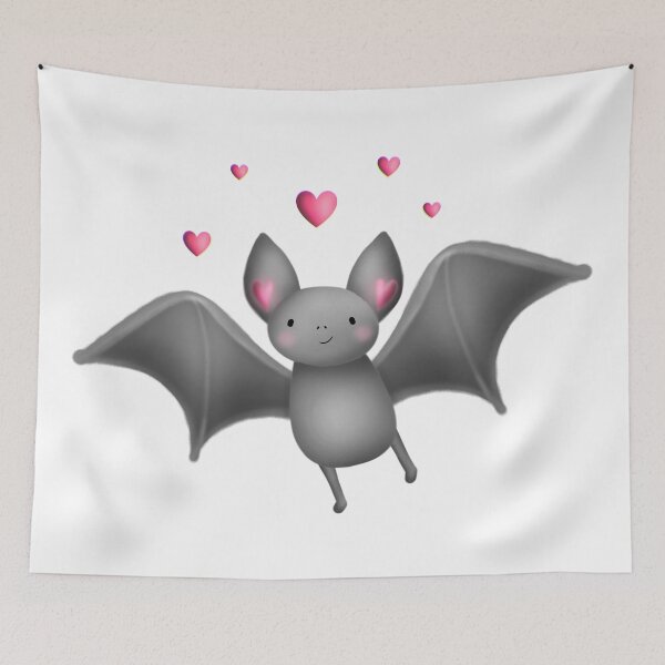 Item preview, Cute Baby Bat with Hearts – Valentine’s Day Design designed and sold by LiudmylaMaika.