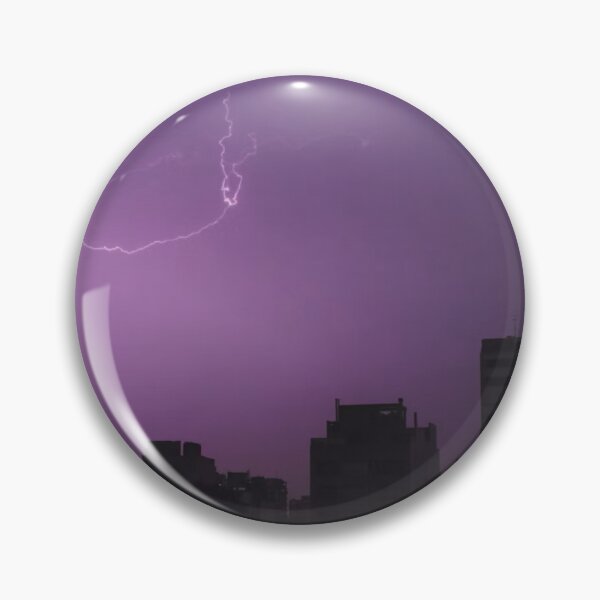 Item preview, Lightning Strike In Purple Sky Over Cityscape Photographic Print designed and sold by Mother-Nature65.