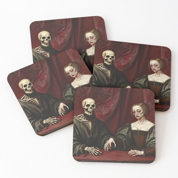 Item preview, Undead Tudor couple horror haunted house halloween art designed and sold by Vintage Designs +.