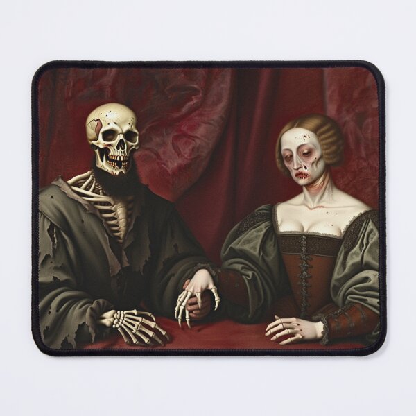 Item preview, Undead Tudor couple horror haunted house halloween art designed and sold by Vintage Designs +.