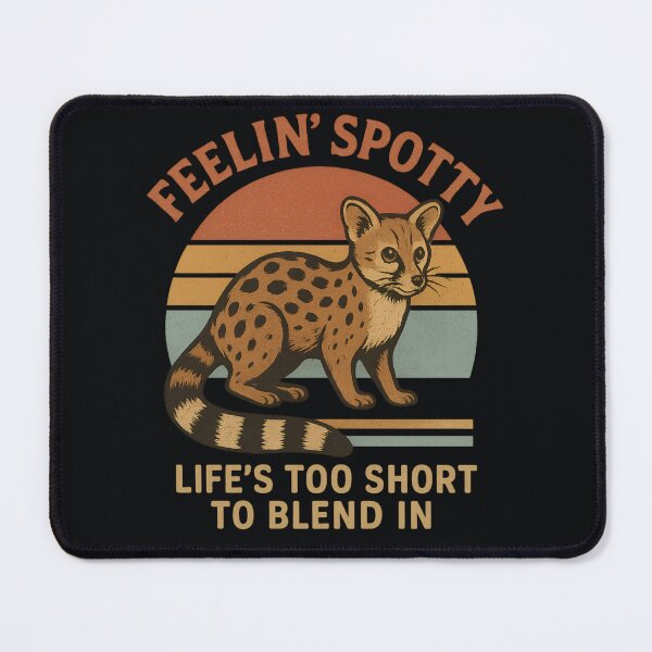 Item preview, Feelin’ Spotty – Cute Spotted Genet Retro Illustration designed and sold by SidTastic .