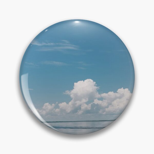 Item preview, White Clouds In Blue Sky Over Calm Waters Photographic Print designed and sold by Mother-Nature65.