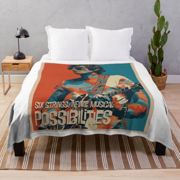 Item preview, Six Strings, Infinite Possibilities: Retro Guitar Vibes designed and sold by ForeverPrintsOK.