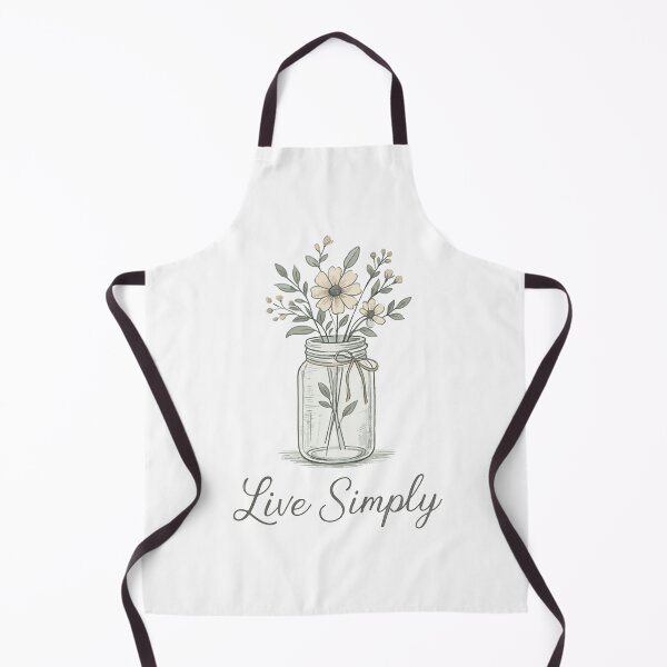Item preview, Live Simply – Farmhouse Mason Jar & Wildflower Line Art in Muted Rustic Tones designed and sold by DaEeX.