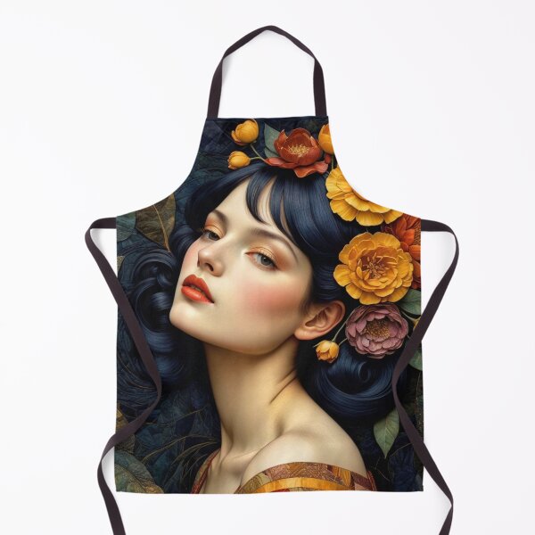 Item preview, Art Nouveau Floral Woman Portrait designed and sold by Beyond The Canvas.