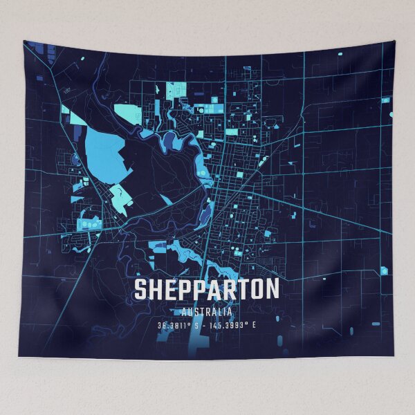 Item preview, Shepparton Midnight City Map designed and sold by HomeLivingCo.