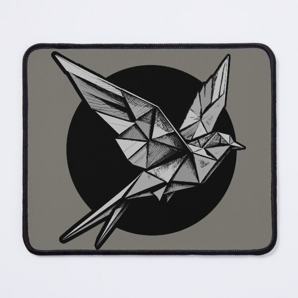 Item preview, Flying Swallow, Origami Geometric Shape Feathers, Grey Abstract Swift Bird designed and sold by PrimitiveTees.