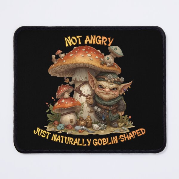 Item preview, Grumpy Forest Goblin – Goblincore Mushroom Guardian designed and sold by TestudoDesign.