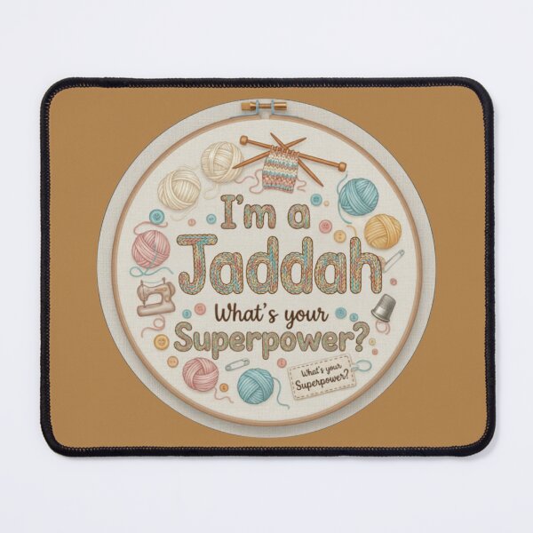 Item preview, I'm a Jaddah, What's Your Superpower? - Knitting Sewing Embroidery Craft Hobby Gift designed and sold by D-Islamic.