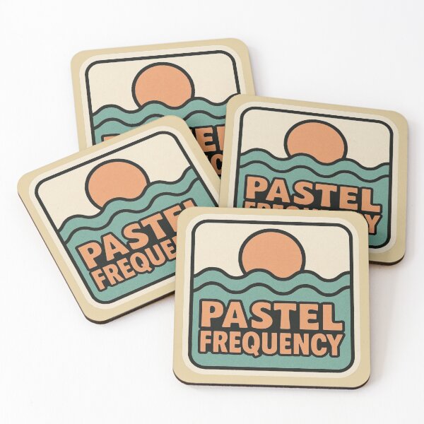 Item preview, Pastel Frequency – Soft Retro Sunset Chillwave Badge designed and sold by |TRSSHOP|.