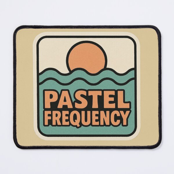 Item preview, Pastel Frequency – Soft Retro Sunset Chillwave Badge designed and sold by |TRSSHOP|.