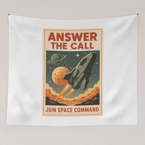Item preview, Join Space Command Retro Rocket Launch Recruitment Poster. designed and sold by The-T-In-Retro.