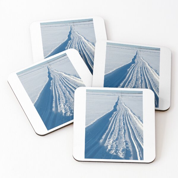 Item preview, Distant Snow Tracks To the Horizon Photographic Print designed and sold by Mother-Nature65.