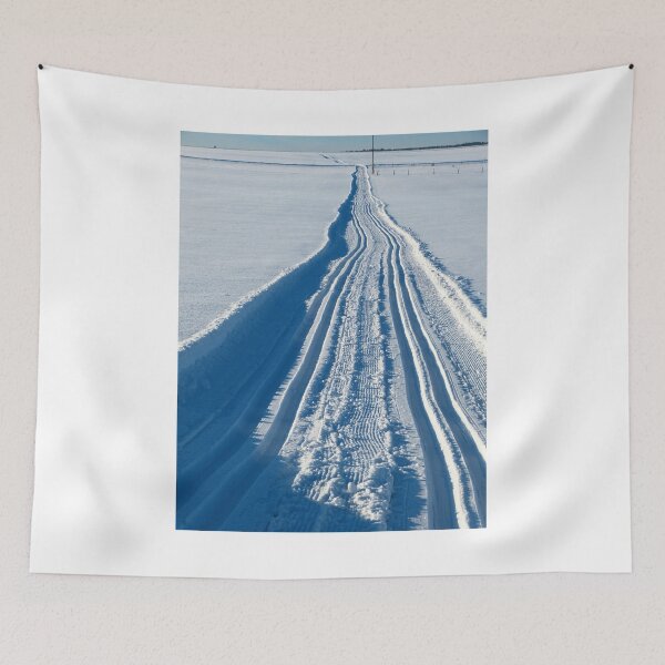 Item preview, Distant Snow Tracks To the Horizon Photographic Print designed and sold by Mother-Nature65.