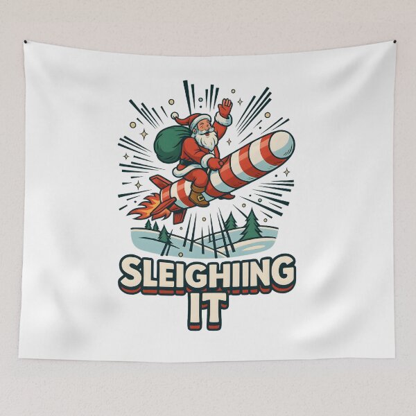 Item preview, Sleighing It – Santa Rocket Ride designed and sold by SoulenCify.