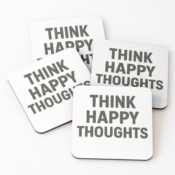 Item preview, Think Happy Thoughts Minimal Typography designed and sold by VibeLab_Art.