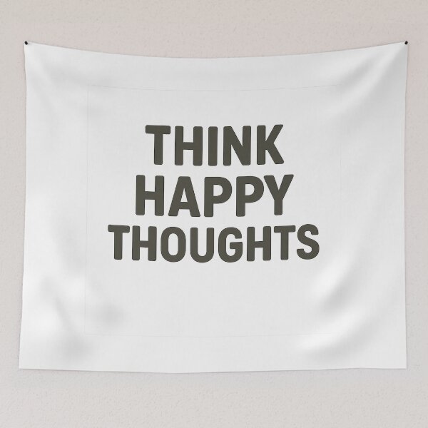 Item preview, Think Happy Thoughts Minimal Typography designed and sold by VibeLab_Art.