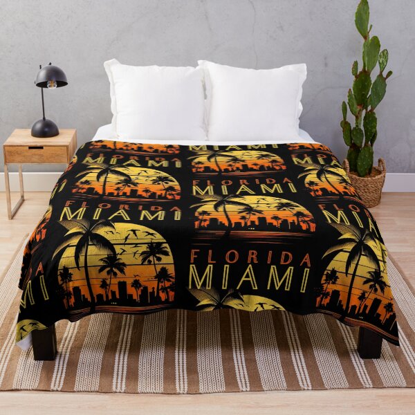 Item preview, Miami Florida - The Graphic Design Project Is A Vintage Retro-Inspired Depiction Of Tropical Miami Beach And Palm Trees Showcasing The Perfect Family Vacation Destination (3) designed and sold by rand-ylim.