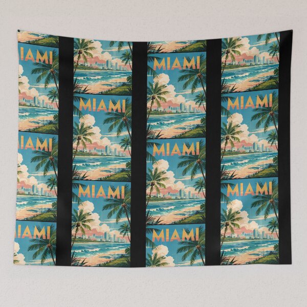 Item preview, Miami Florida Illustration Travel Art Vintage designed and sold by rand-ylim.