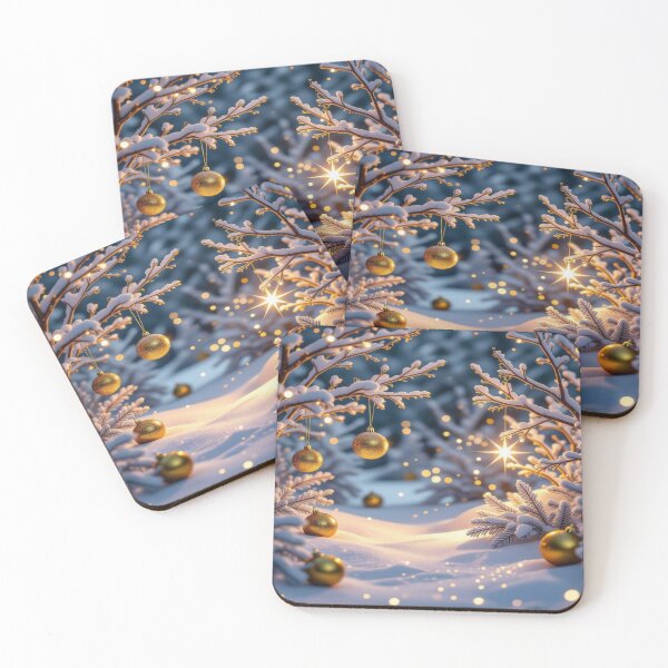 Item preview, Golden Christmas Silence – snow-covered branches, delicate lights & festive magic in a quiet winter atmosphere designed and sold by FotoworldEdel.