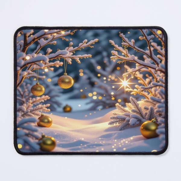 Item preview, Golden Christmas Silence – snow-covered branches, delicate lights & festive magic in a quiet winter atmosphere designed and sold by FotoworldEdel.