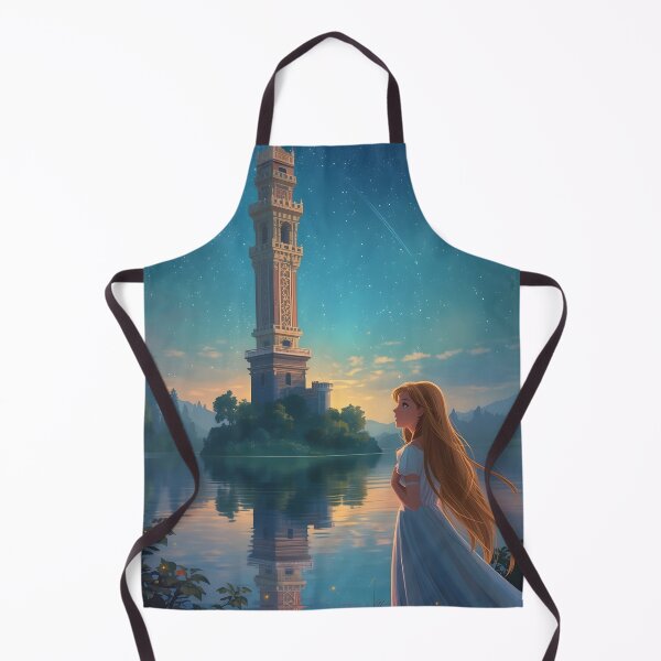 Item preview, Midnight Escape – Girl in Blue Dress Running Down Stairs designed and sold by Valeree Store.