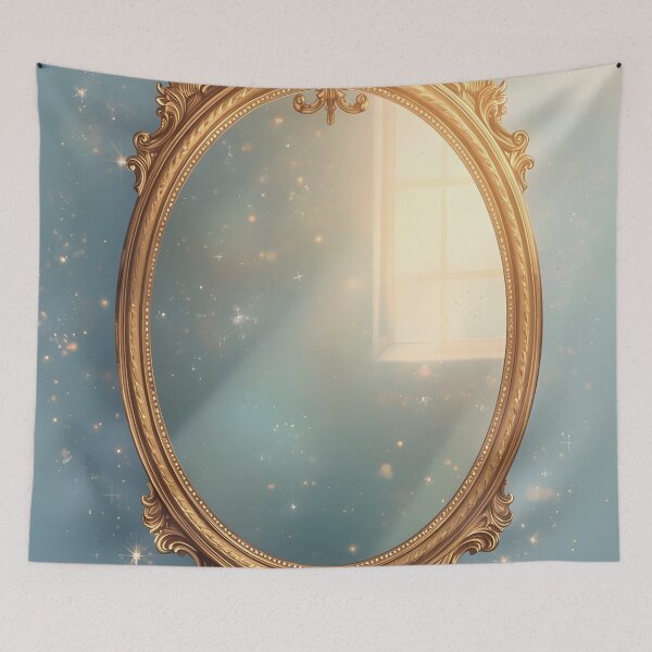 Item preview, Starlight Reflection – Antique Golden Mirror Design designed and sold by Valeree Store.
