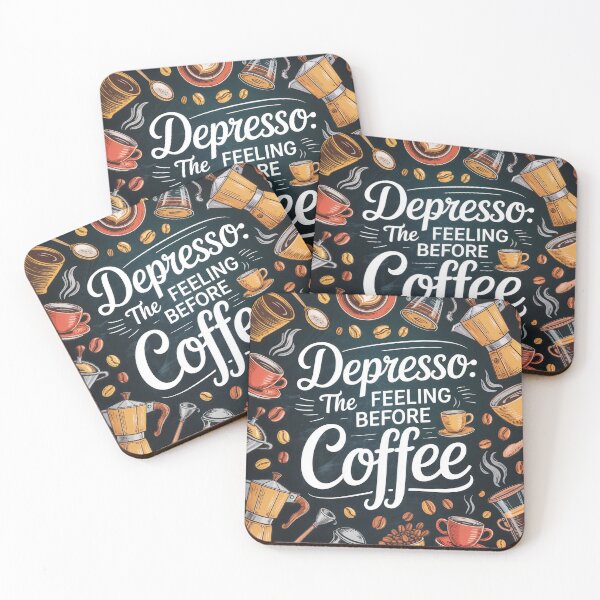 Item preview, Depresso Before Espresso: Coffee Lover’s Moodboard designed and sold by ForeverPrintsOK.