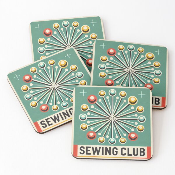 Item preview, Atomic Sewing Flower Poster Sewing Club designed and sold by Galskap.
