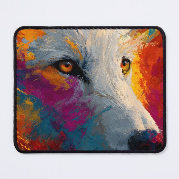 Item preview, Vivid Wolf Portrait with Piercing Eyes in Dynamic Abstract Style designed and sold by daila70.