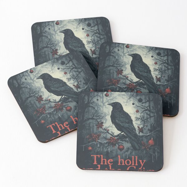 Item preview, The Holly and the Grim | Dark Gothic Christmas Raven designed and sold by Morikiras.
