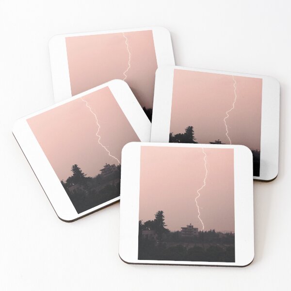 Item preview, Lightning Strike In Pink Sky Photographic Print designed and sold by Mother-Nature65.