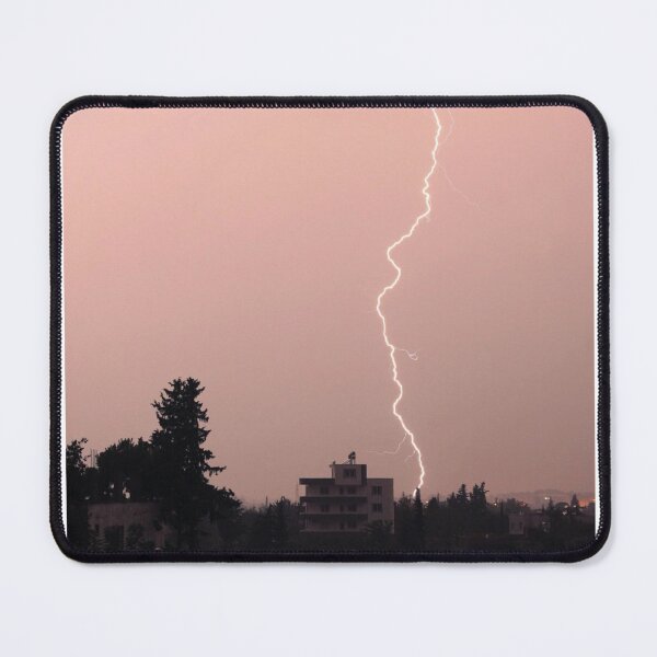 Item preview, Lightning Strike In Pink Sky Photographic Print designed and sold by Mother-Nature65.