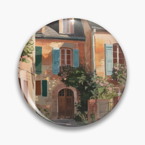 Item preview, French Courtyard Home | Rustic Village Scene. Art By Carraann  designed and sold by CARRAANN.