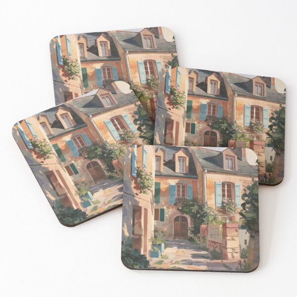 Item preview, French Courtyard Home | Rustic Village Scene. Art By Carraann  designed and sold by CARRAANN.