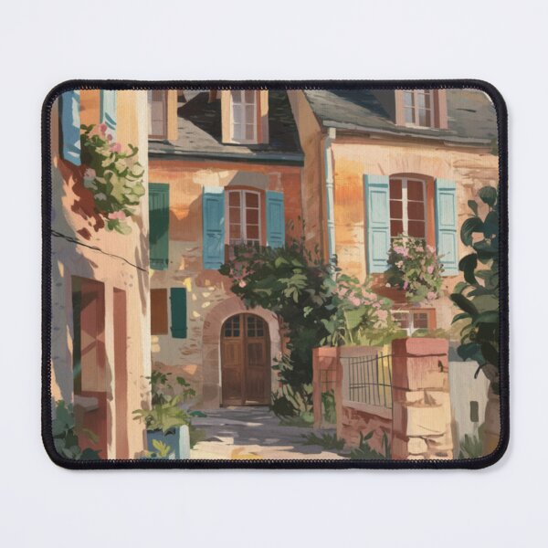 Item preview, French Courtyard Home | Rustic Village Scene. Art By Carraann designed and sold by CARRAANN.