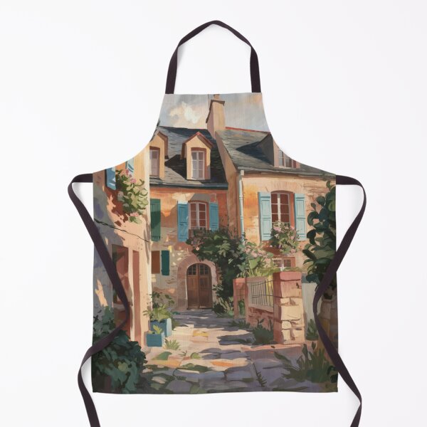 Item preview, French Courtyard Home | Rustic Village Scene. Art By Carraann designed and sold by CARRAANN.