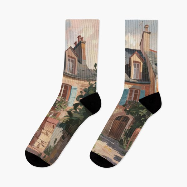 Item preview, French Courtyard Home | Rustic Village Scene. Art By Carraann  designed and sold by CARRAANN.