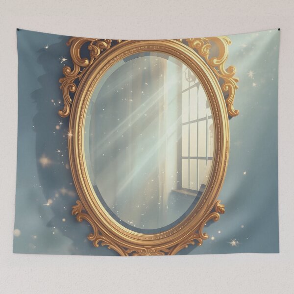 Item preview, Golden Vintage Mirror with Starlight Sparkles designed and sold by Valeree Store.