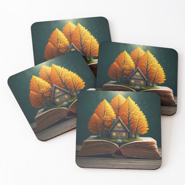 Item preview, Golden Escape: Tiny Cabin on Storybook Pages designed and sold by PawPrintedArt.