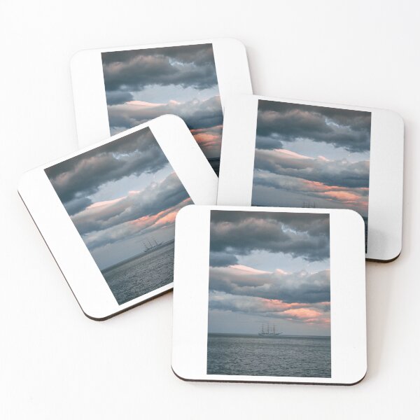 Item preview, Sunset Clouds Over Ship and Ocean Photographic Print designed and sold by Mother-Nature65.