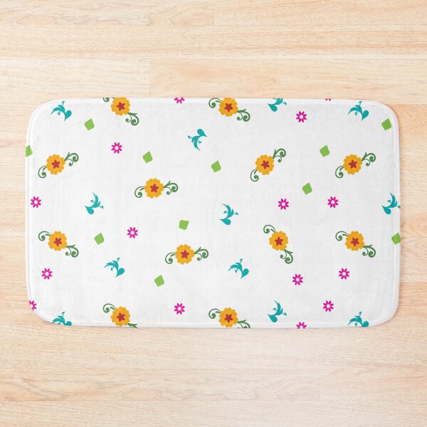Item preview, Spring Flutter & Bloom – Teal Birds & Marigold Sprigs Pattern designed and sold by AmaiDream.